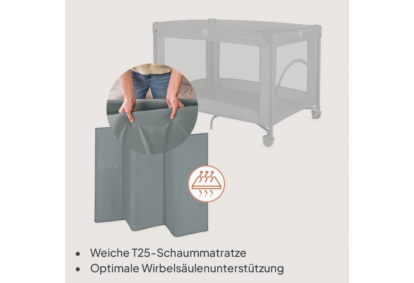 Lionelo Reisebett Amelie Kompakt/leicht/2cmMatratze/Seiteneingang/Netzseiten - Bild 4
