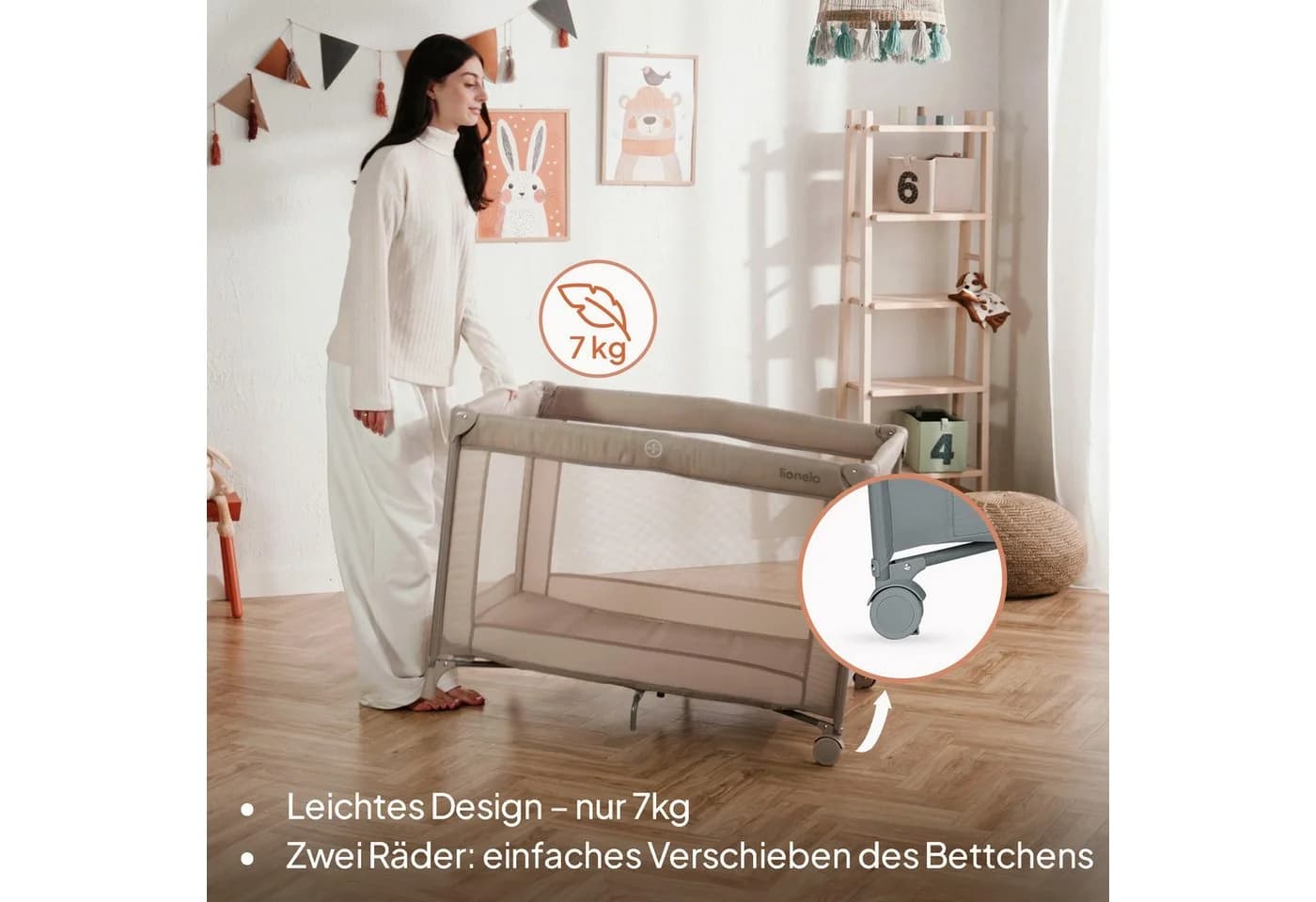 Lionelo Reisebett Amelie Kompakt/leicht/2cmMatratze/Seiteneingang/Netzseiten - Bild 5