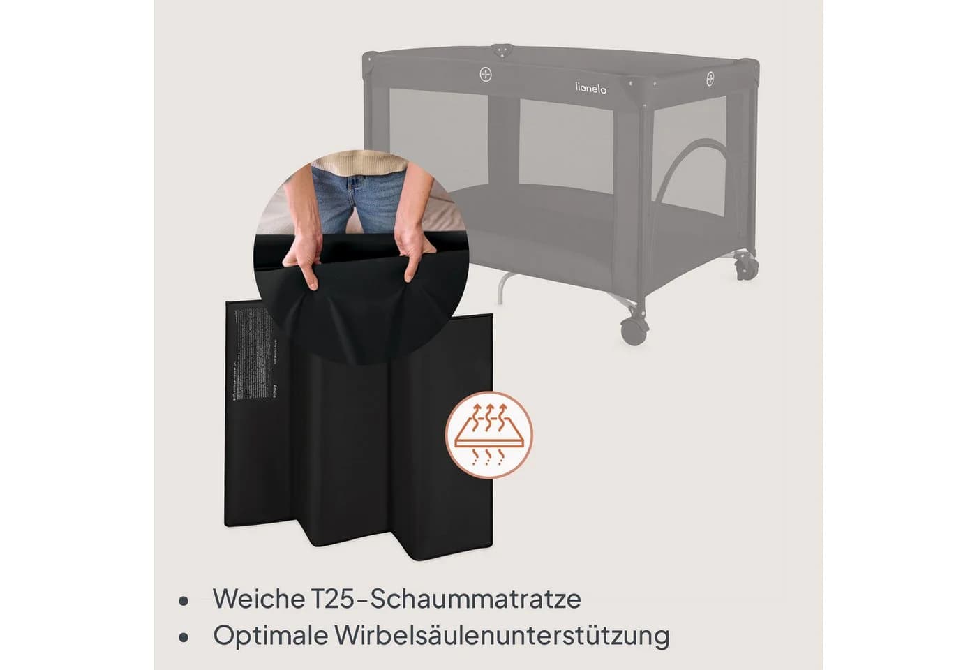 Lionelo Reisebett Amelie Kompakt/leicht/2cmMatratze/Seiteneingang/Netzseiten - Bild 4
