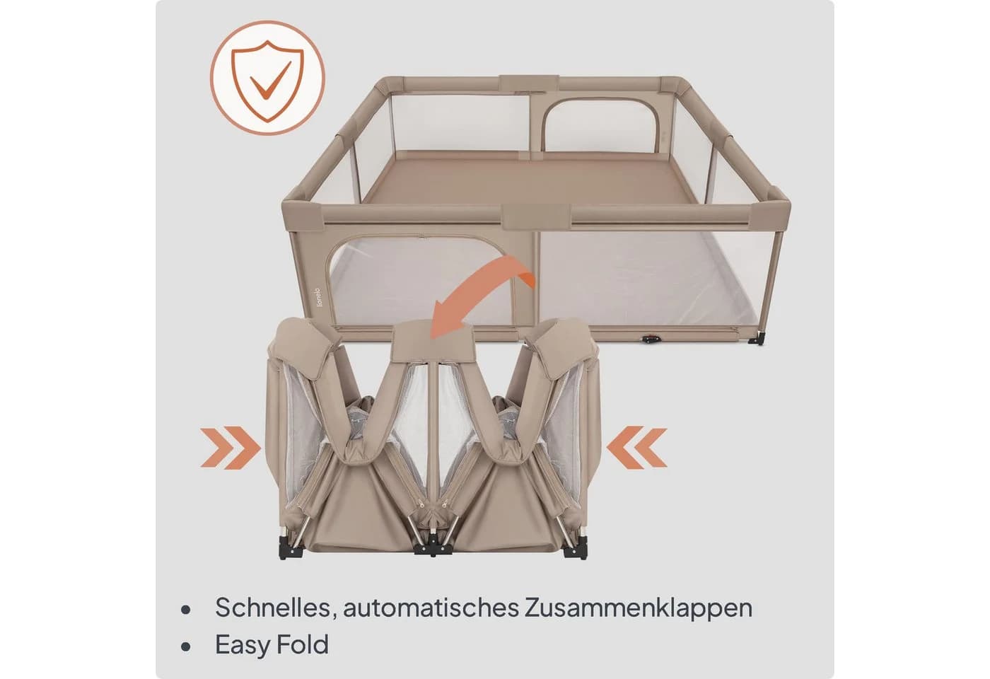 Lionelo Laufstall Florence XL Easy Fold Beige - Bild 5