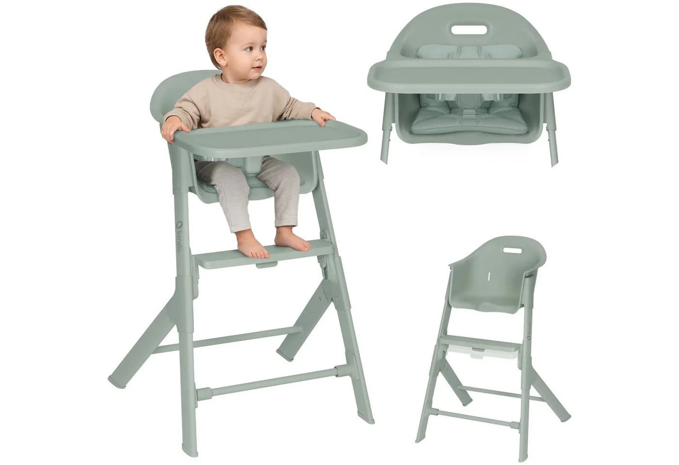 Lionelo Hochstuhl BENY Set Grün Sage Verstellbare Fußstütze - Bild 2