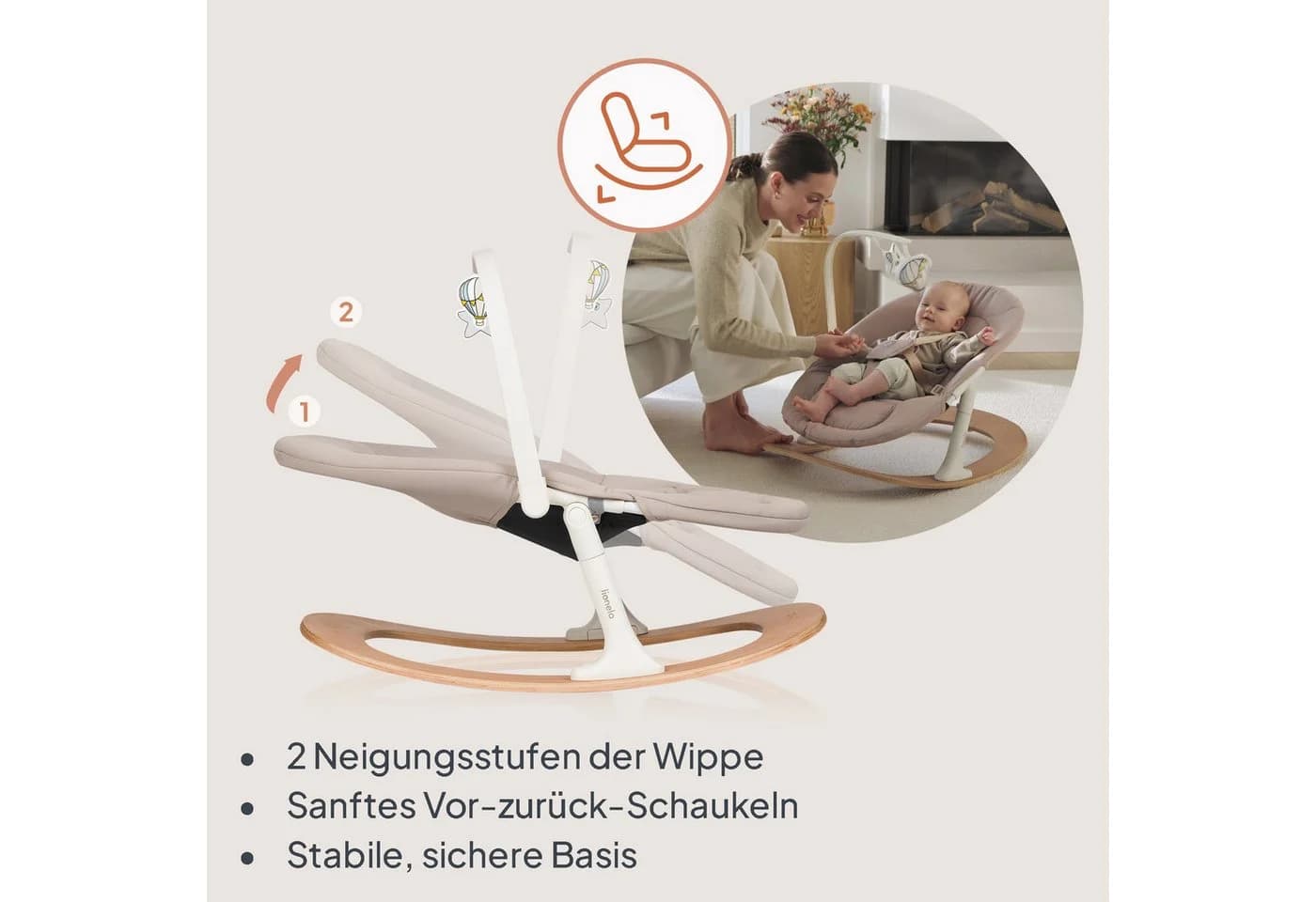 lionelo Hochstuhl CELIA 3-in-1 Buchenholz mit Babyset - Bild 5