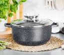 Zilner Topf-Set 12-tlg. Schwarz Keramik Aluminiumguss mit Aroma-Knopf Bild 4