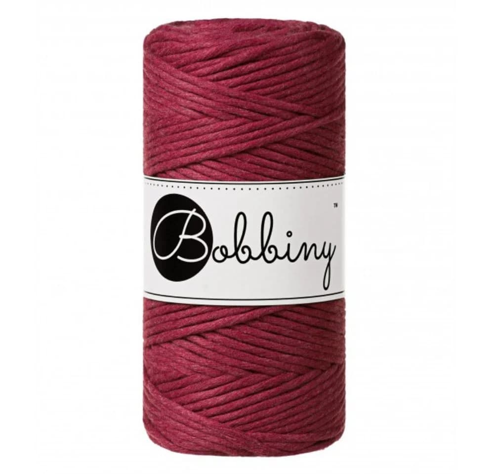 Bobbiny 3 mm Makramee Garn 100 m Rot Recycelte Baumwolle - Bild 2