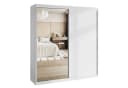 Lookway Kleiderschrank BASTER II mit Spiegel Schiebetüren Weiß Bild 2