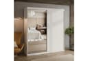 Lookway Kleiderschrank BASTER II mit Spiegel Schiebetüren Weiß Bild 3