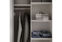 Lookway Kleiderschrank BASTER II mit Spiegel Schiebetüren Weiß Bild 5