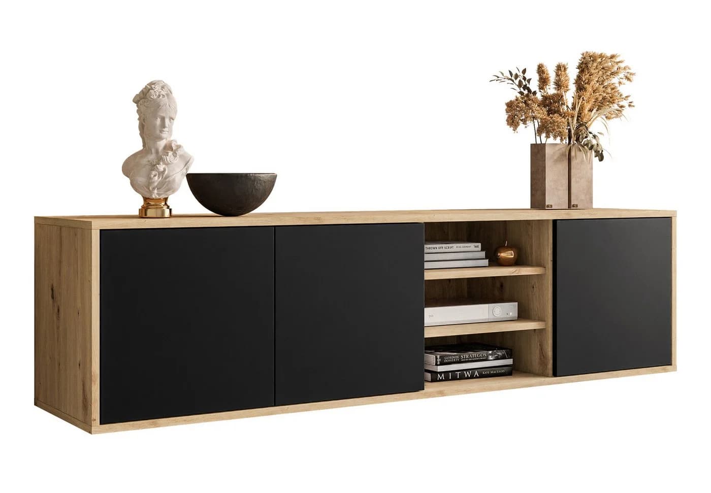 Lookway TV-Schrank SANAYI LOFT Artisan Eiche/Schwarz - Bild 2