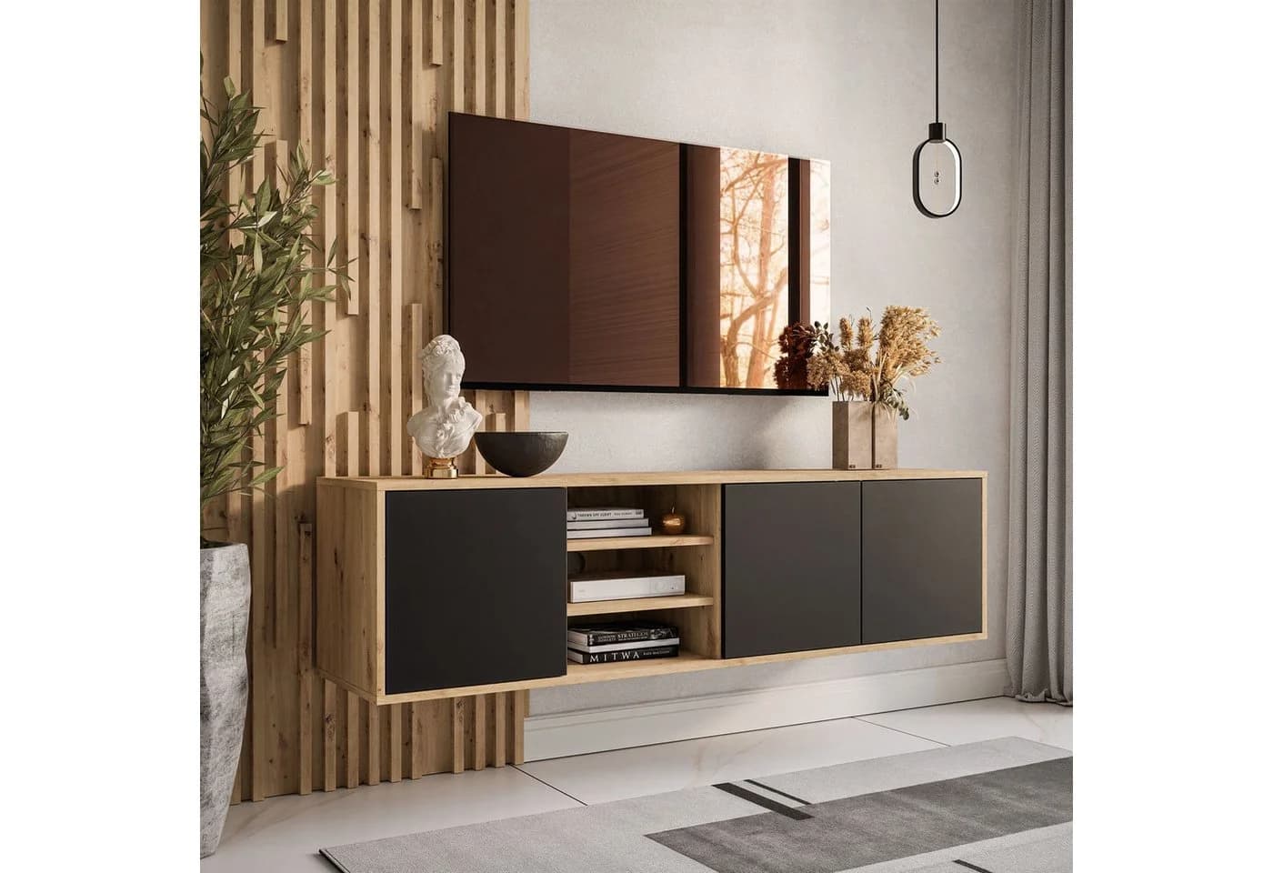 Lookway TV-Schrank SANAYI LOFT Artisan Eiche/Schwarz - Bild 5
