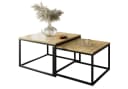 Lookway Yoshi 2in1 Couchtisch Set 70x60 cm Eicheroptik Schwarz Bild 2