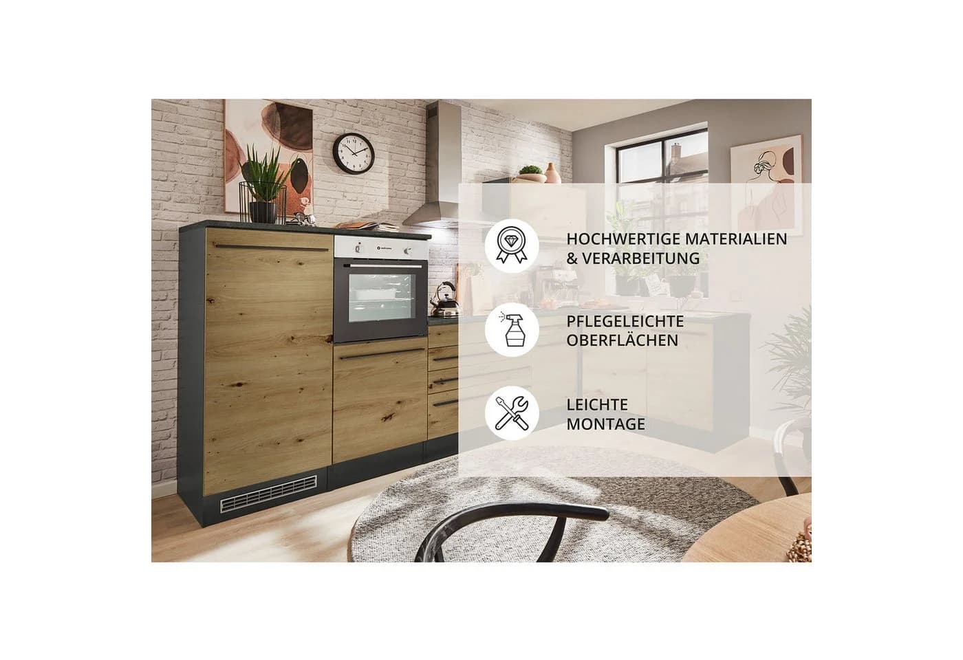 Winkelküche BASIC BY BALCULINA Jazz Eichefarben Anthrazit - Bild 4