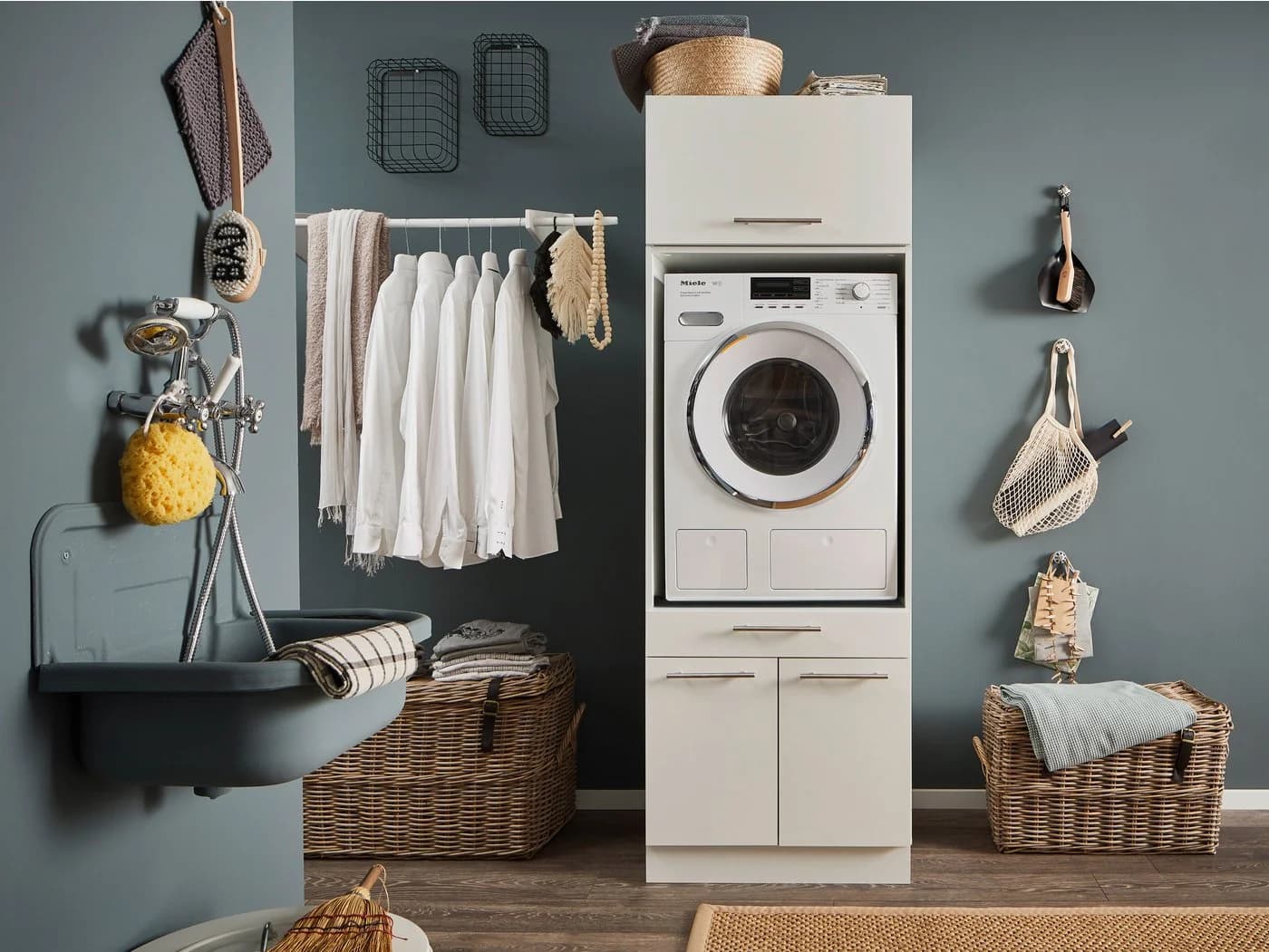 LAUNDREEZY Mehrzweckschrank-Set Weiß Softclose Modern - Bild 2