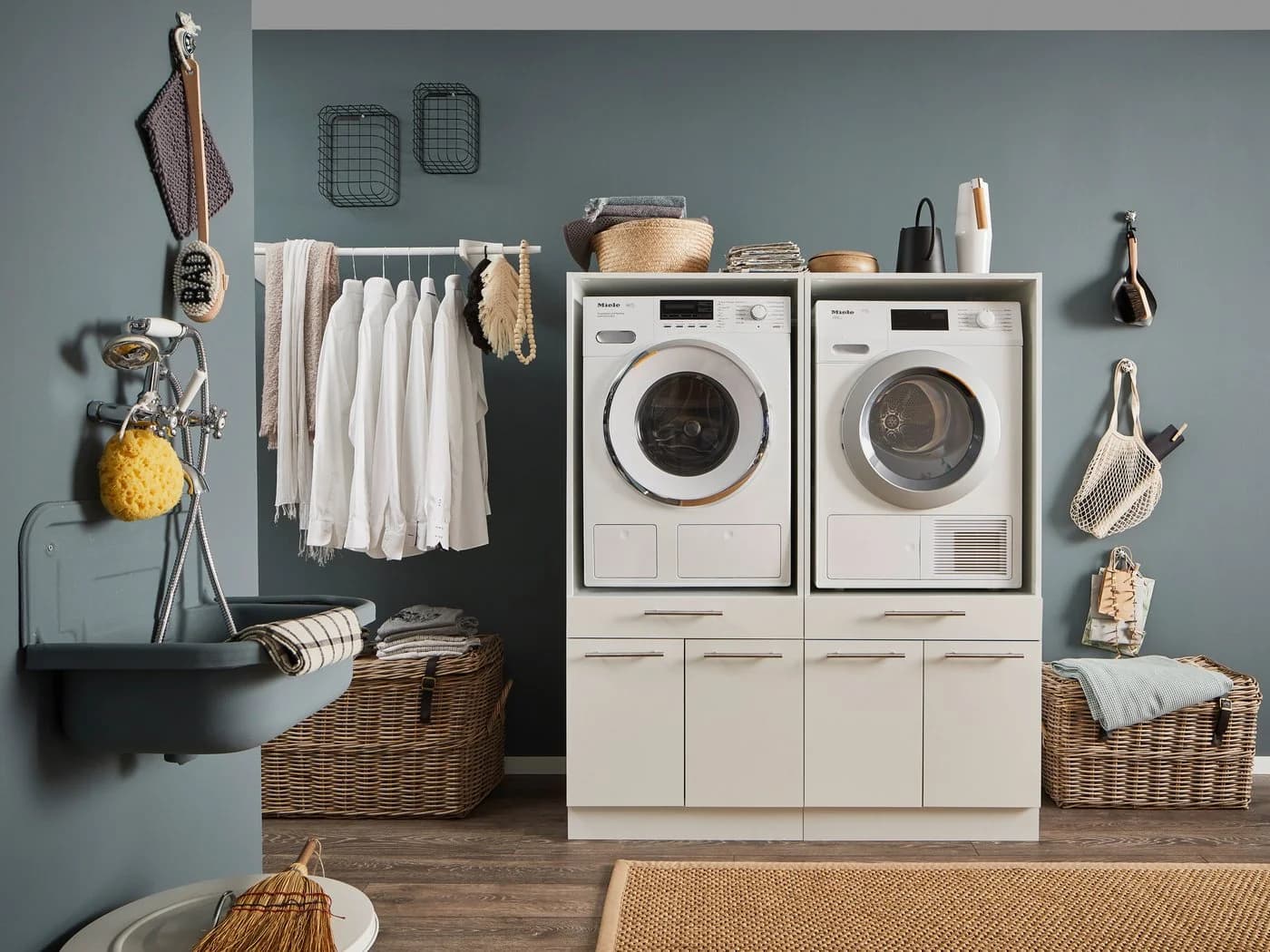 Mehrzweckschrank Laundreezy Weiß Soft-Close Holzwerkstoff - Bild 2