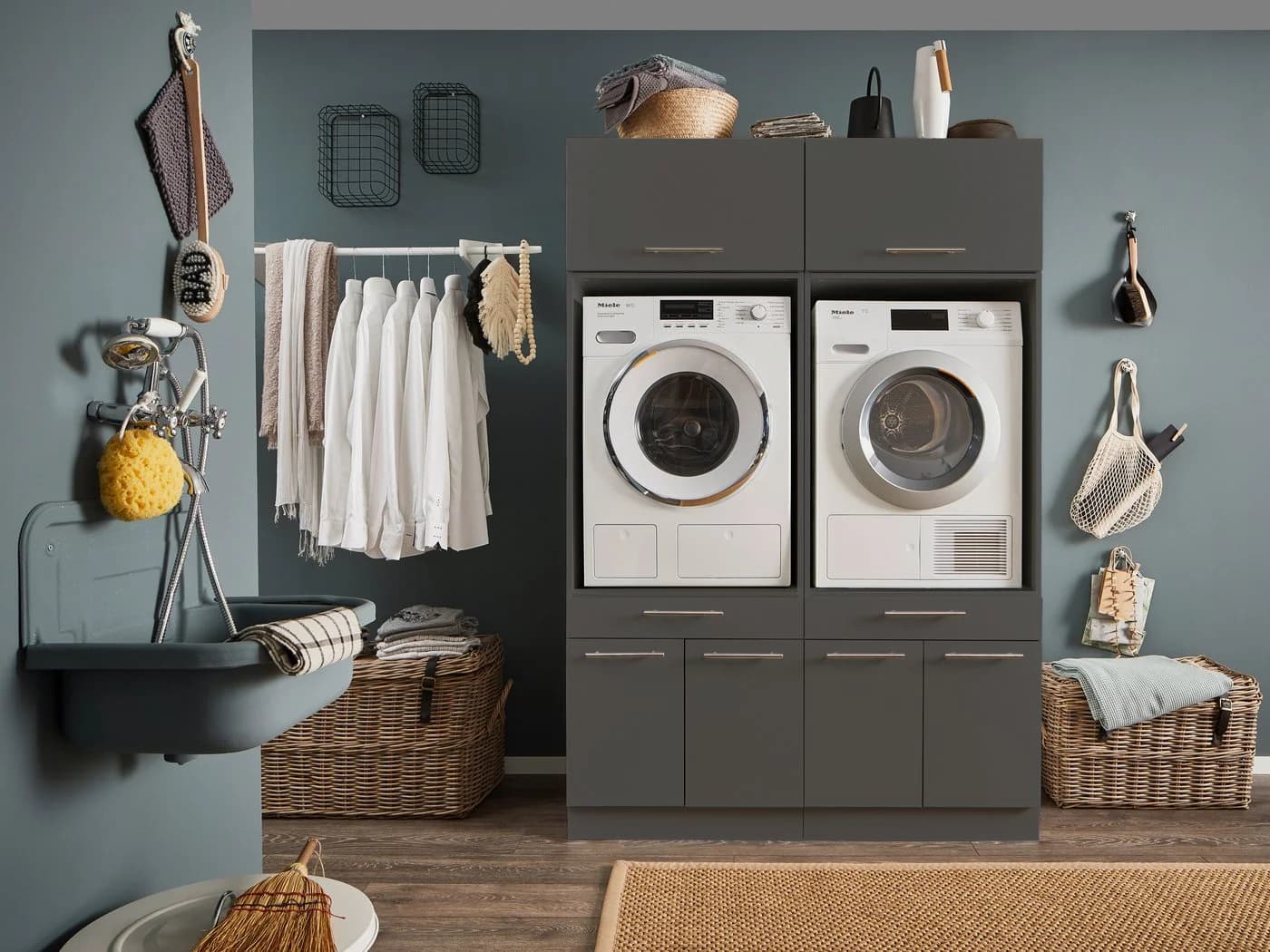 Laundreezy Mehrzweckschrank-Set Anthrazit Soft-Close - Bild 2