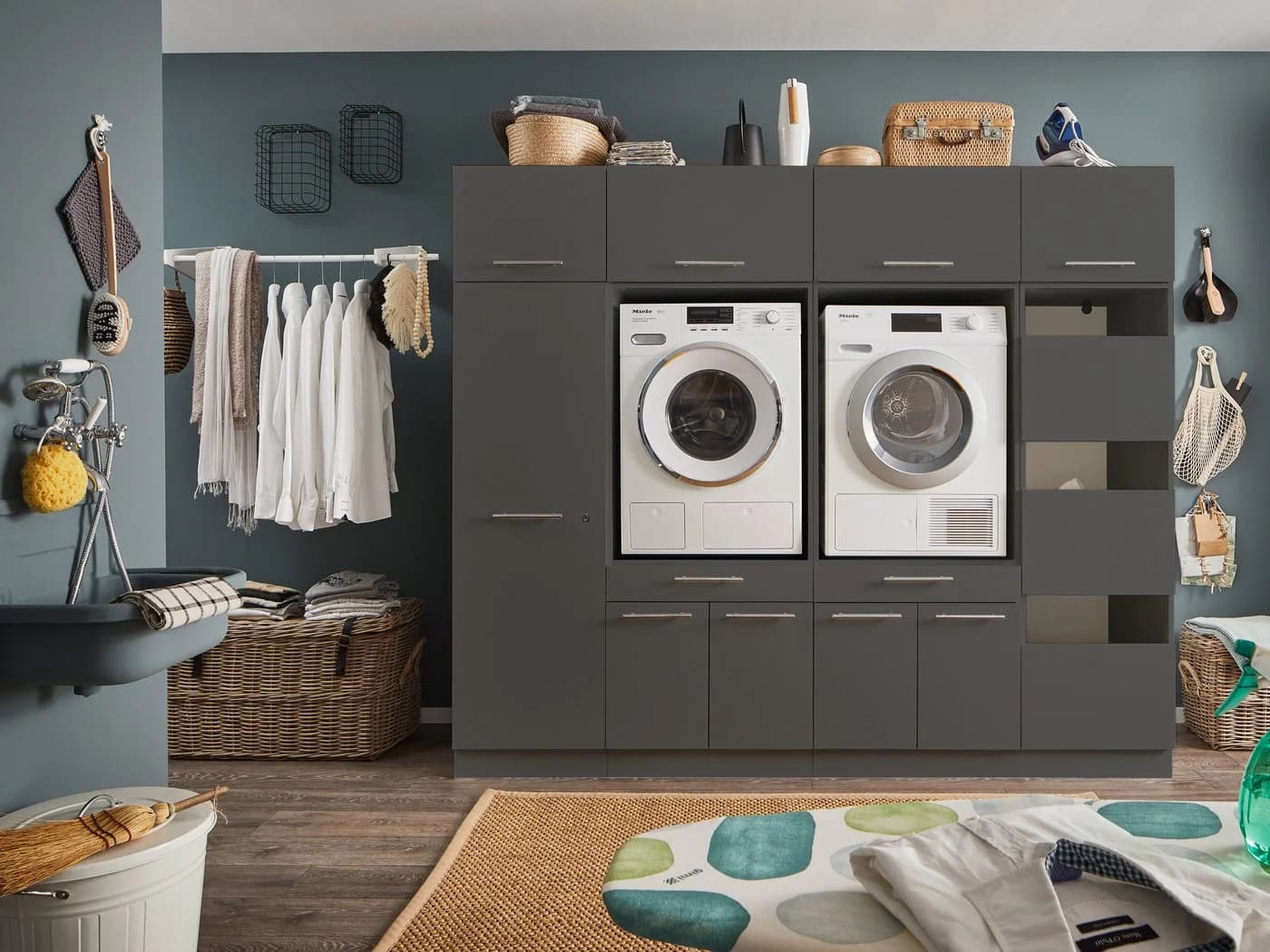 LAUNDREEZY Mehrzweckschrank Set Anthrazit Soft-Close - Bild 2