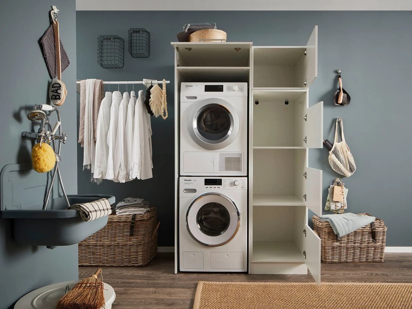 Laundreezy Mehrzweckschrank Weiß Modern Softclose