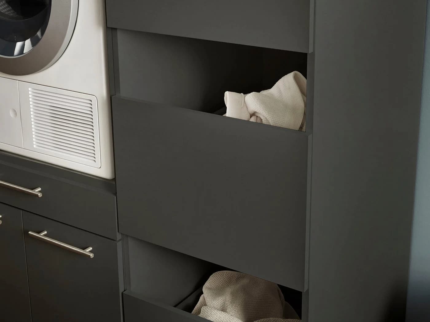 Laundreezy Mehrzweckschrank-Set Anthrazit mit Softclose - Bild 3