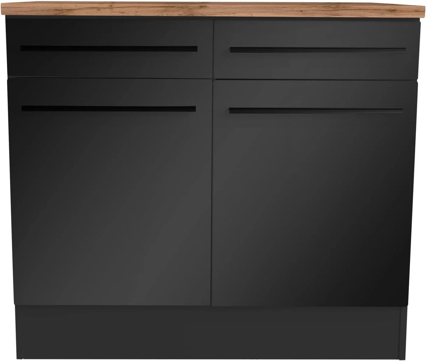 BASIC by Balculina Unterschrank Jazz Schwarz 2 Türen 2 Schubladen - Bild 2