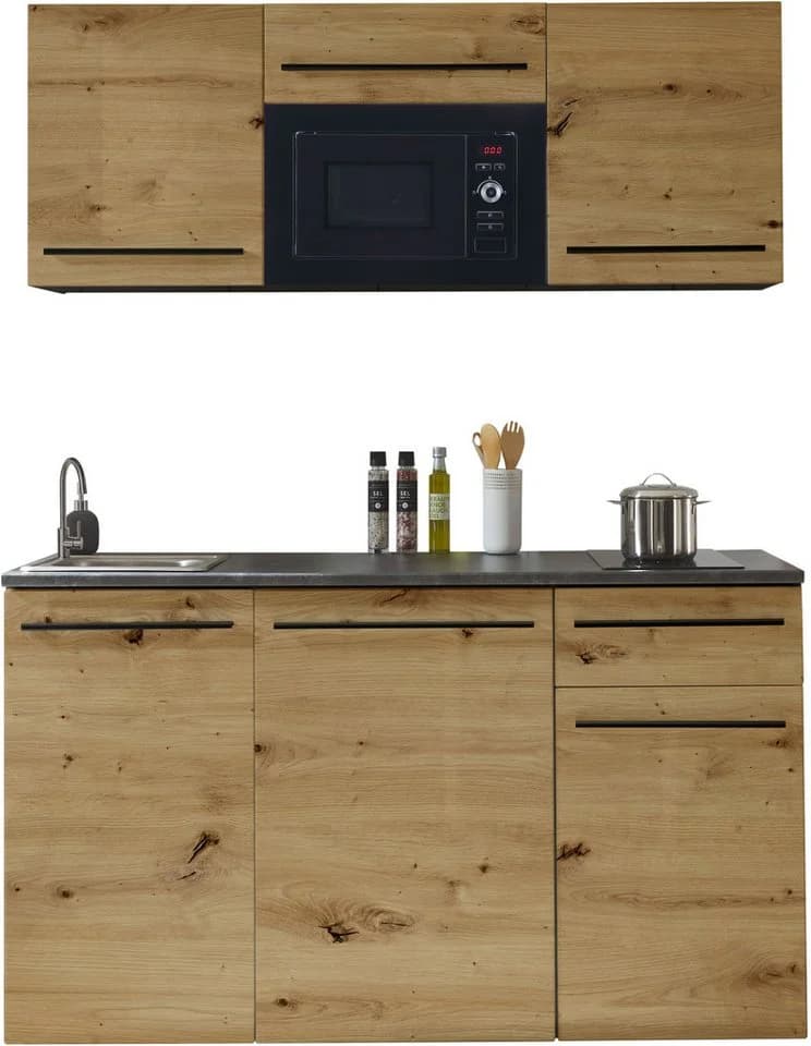 BASIC by Balculina Jazz Singleküche Anthrazit Eiche 160cm - Bild 5