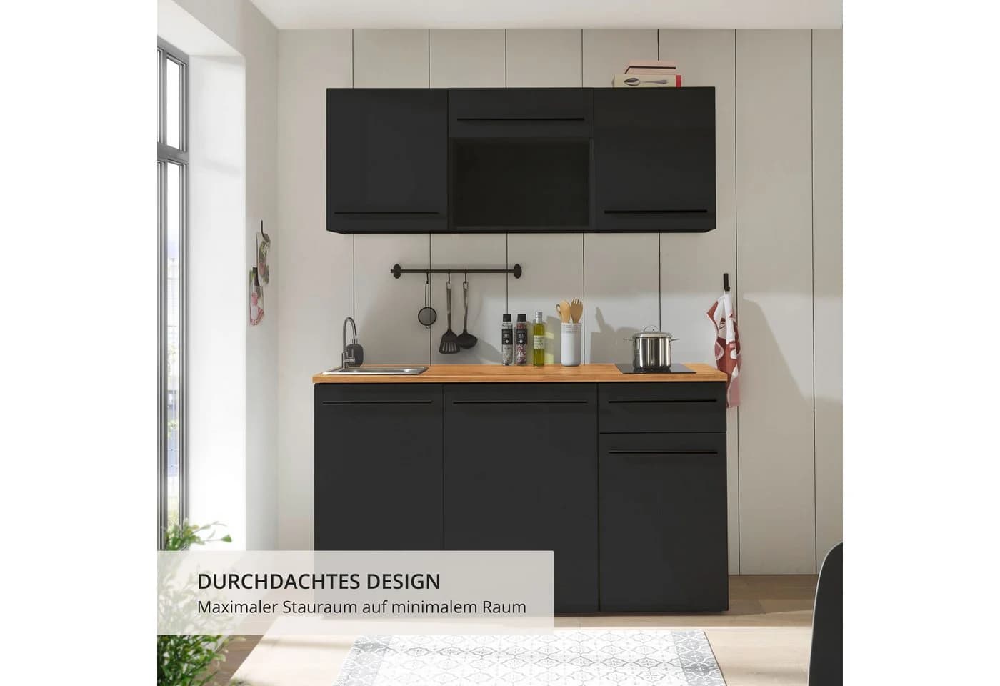 BASIC by Balculina Jazz Singleküche Schwarz Eiche - Bild 5