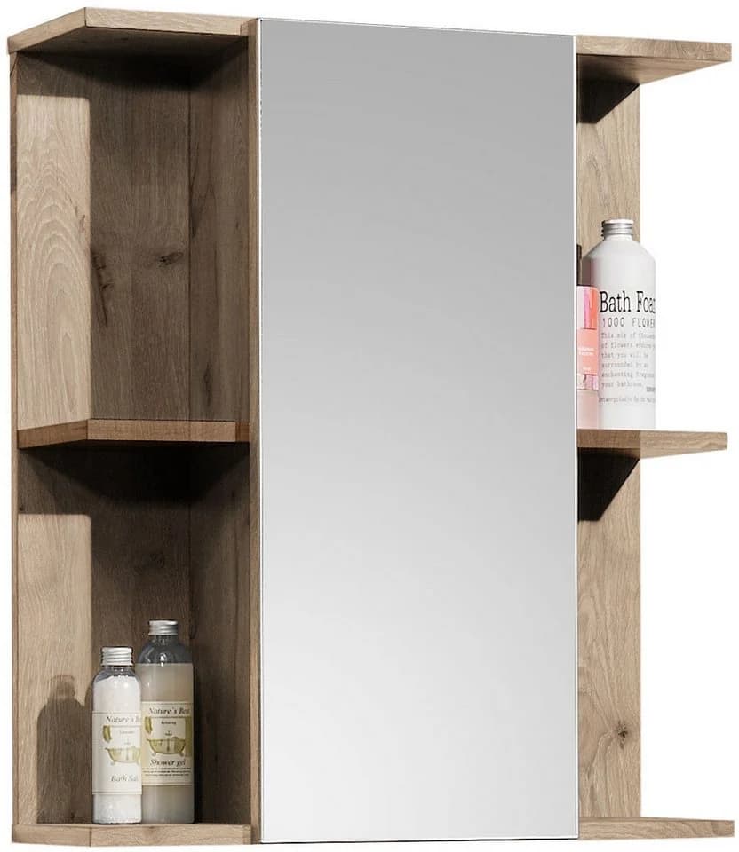 BASIC by Balculina Spiegelschrank Vista 60x71x20 cm Schwarz Matt Viking Oak - Bild 2