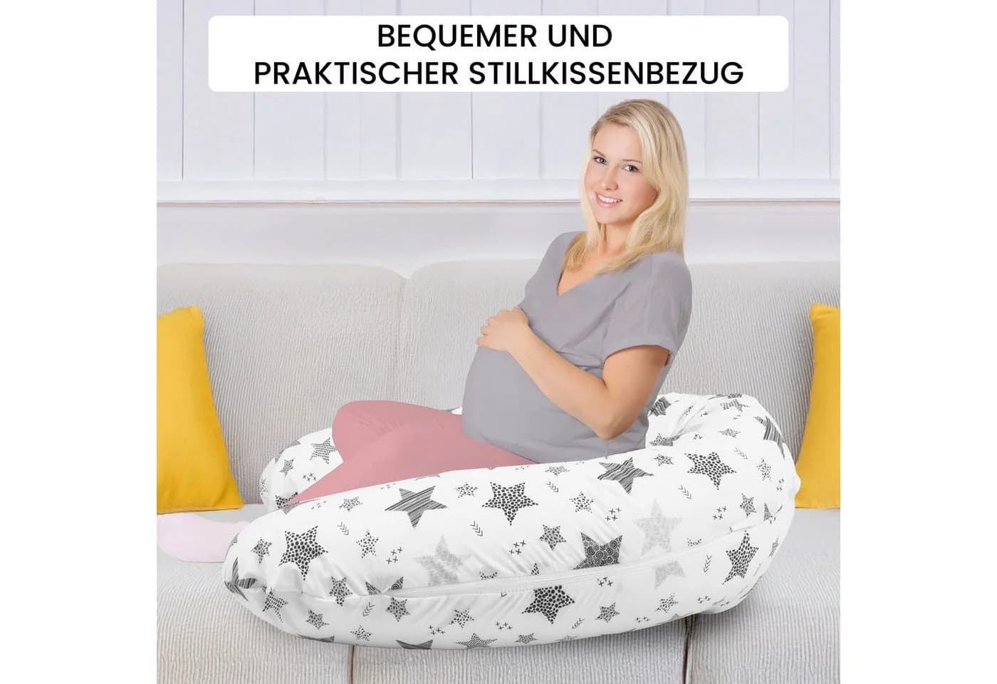 Amilian Stillkissenbezug 170 cm Grau 100% Baumwolle