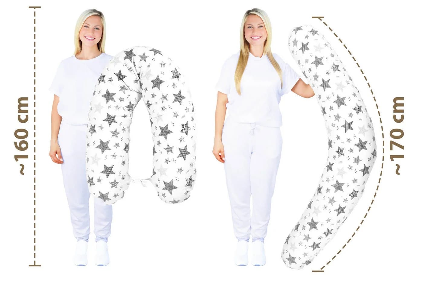 Amilian Stillkissenbezug 170 cm Grau 100% Baumwolle - Bild 3