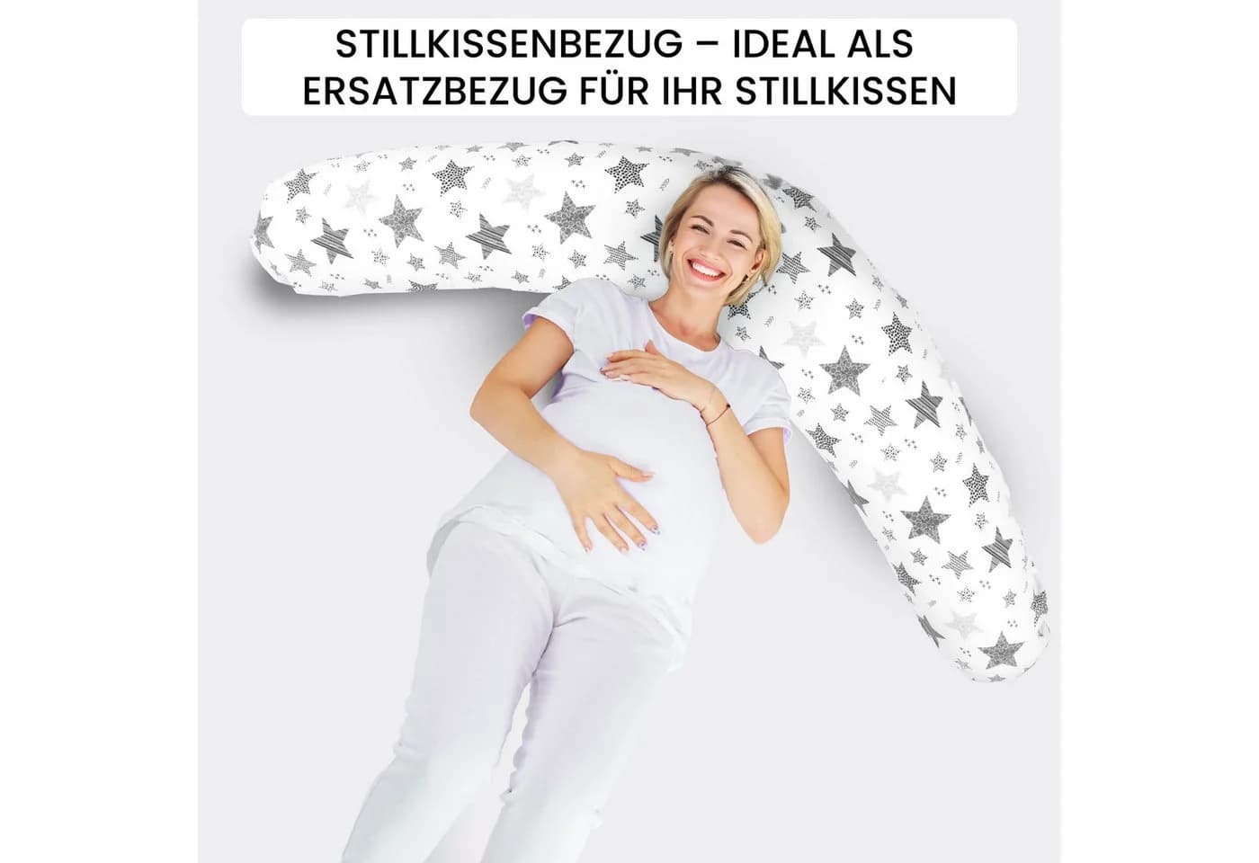 Amilian Stillkissenbezug 170 cm Grau 100% Baumwolle - Bild 4