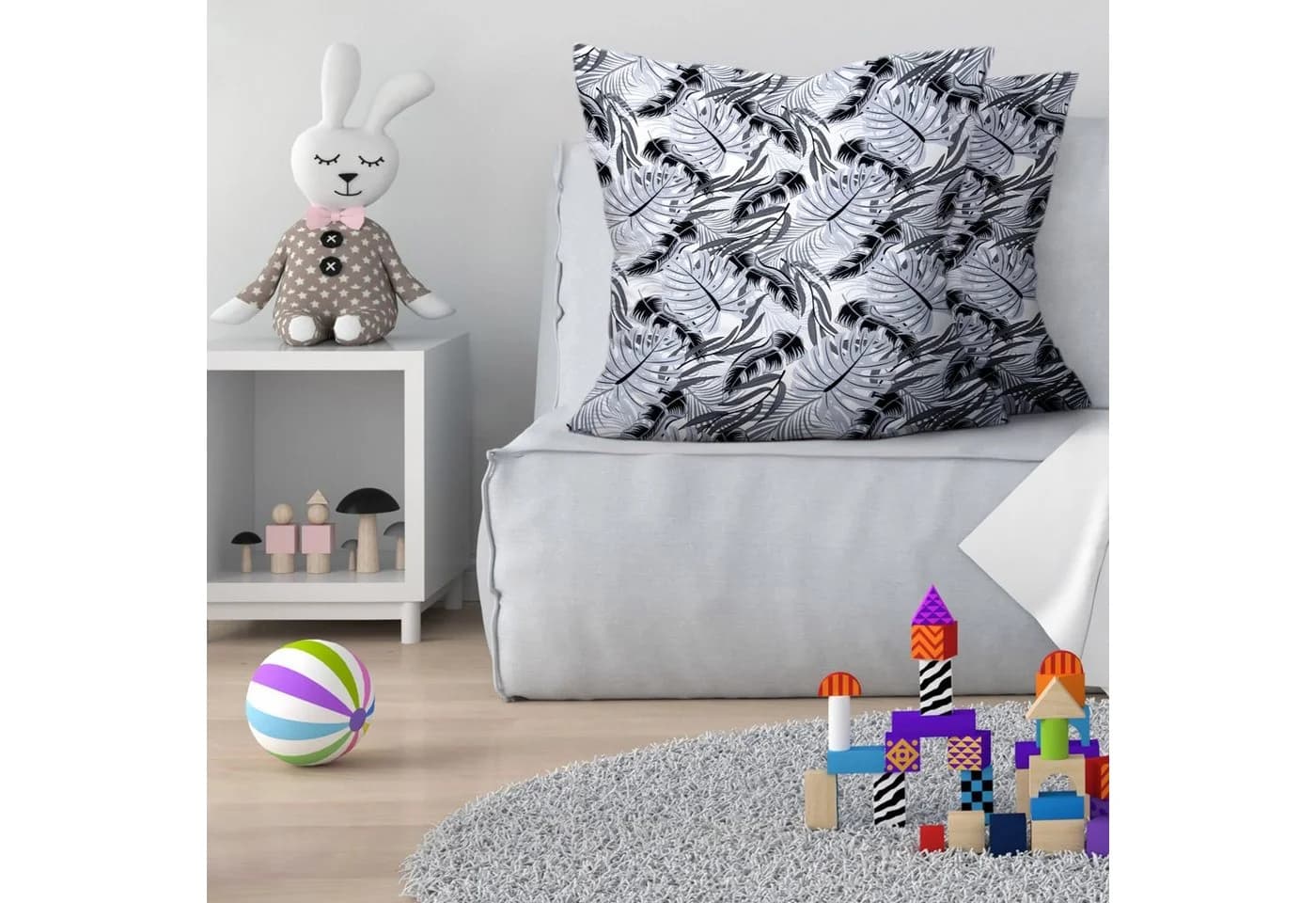 Amilian Dekokissen 80x80 cm Grau Kindermotive - Bild 3