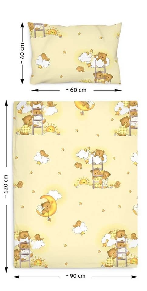 Amilian Kinderbettwäsche 2-tlg. 100% Baumwolle Bär Ecru Hotelverschluss - Bild 1