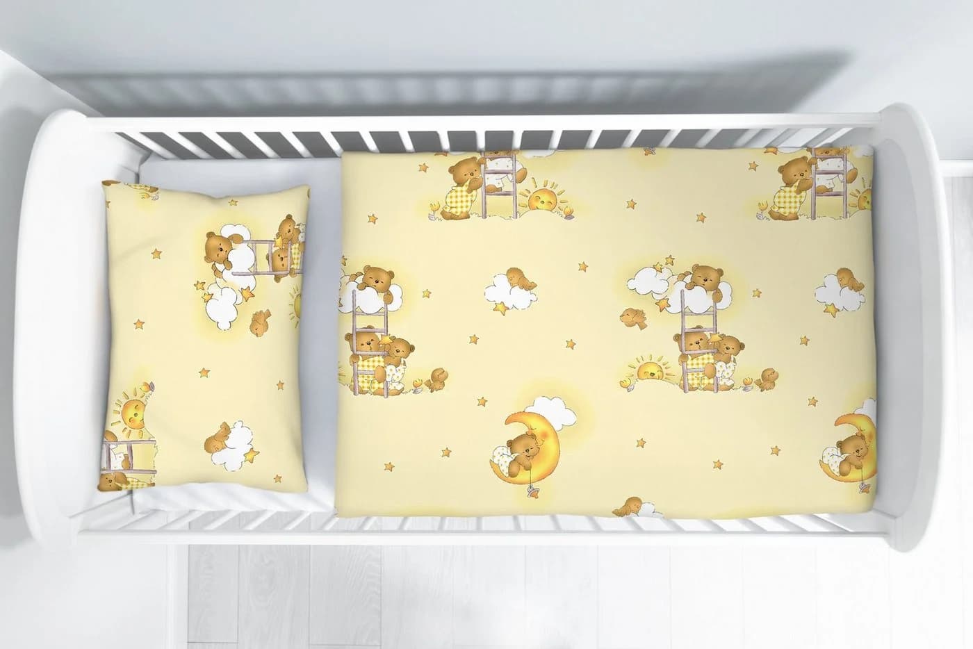 Amilian Kinderbettwäsche 2-tlg. 100% Baumwolle Bär Ecru Hotelverschluss - Bild 4