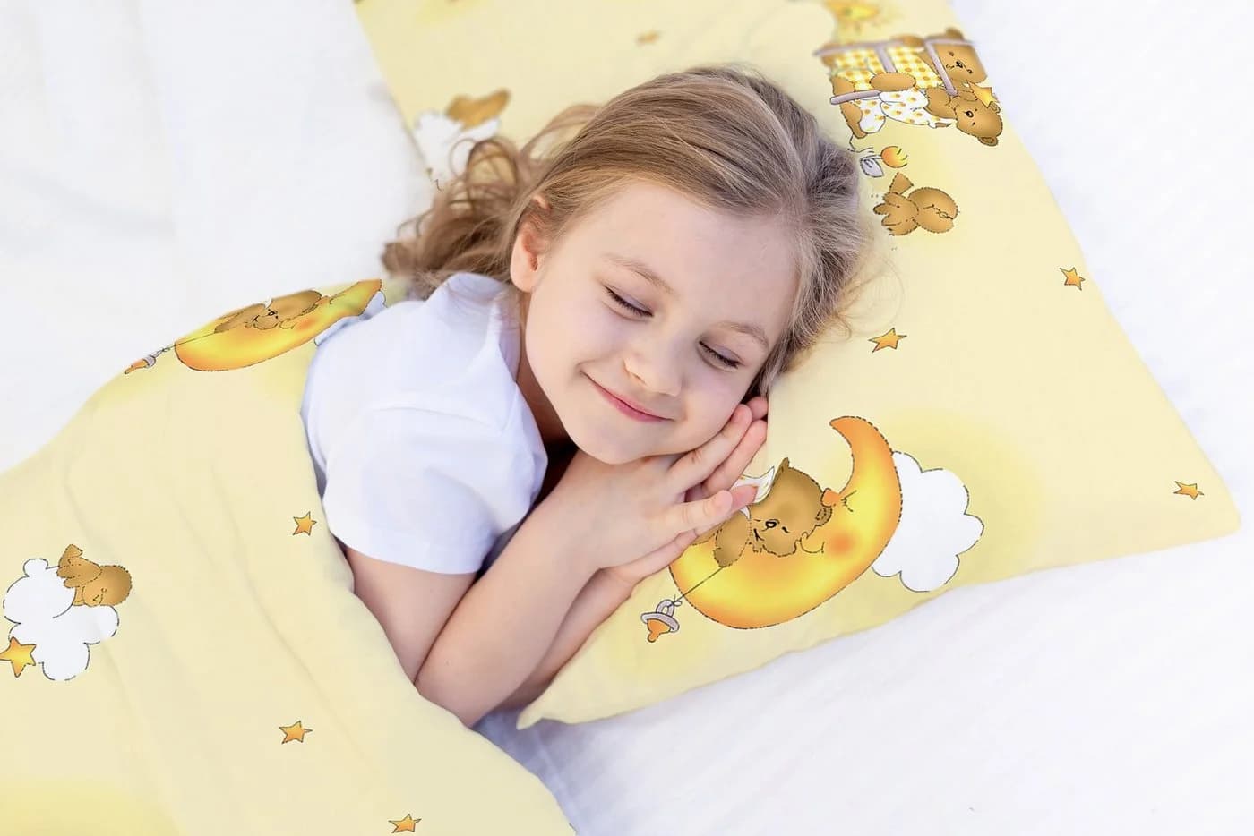 Amilian Kinderbettwäsche 2-tlg. 100% Baumwolle Bär Ecru Hotelverschluss - Bild 5