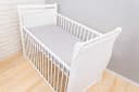 Amilian Spannbettlaken 100% Baumwolle Grau Babybett 120x60 cm Bild 1
