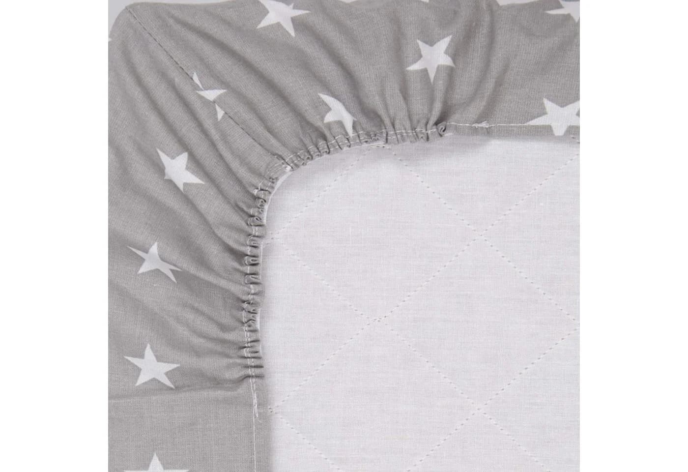 Amilian Spannbettlaken 100% Baumwolle Grau Babybett 120x60 cm - Bild 4