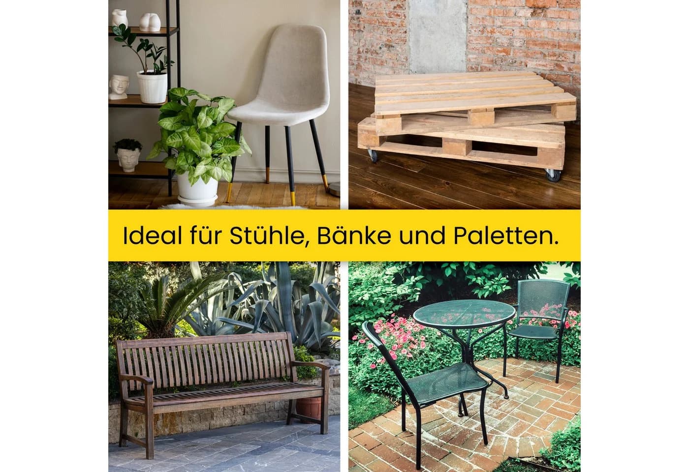 Amilian Stuhlkissen 40x40 mit Bändern - 4er Set Outdoor Indoor