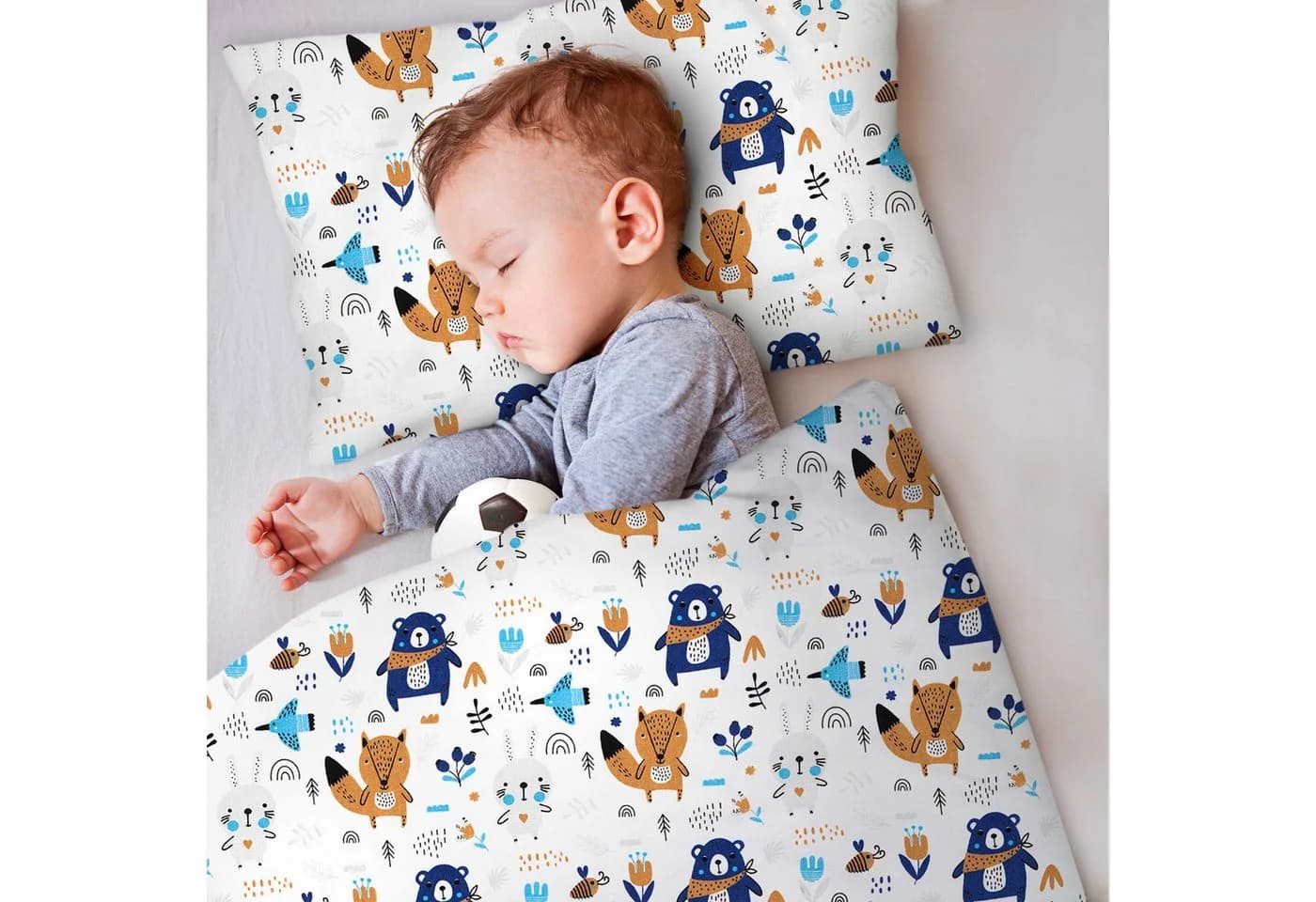 Amilian Kinderbettwäsche 2-teilig 100% Baumwolle Beige - Bild 3