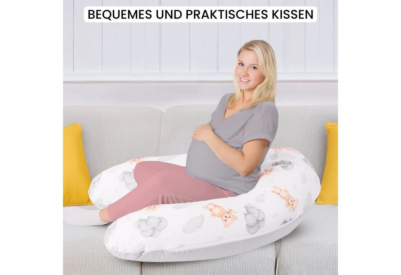 Amilian Stillkissen XXL 170 cm Grau Polyester-Füllung