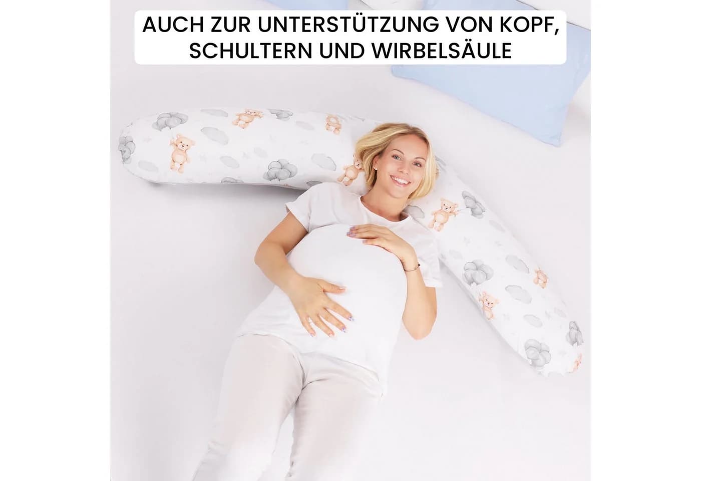 Amilian Stillkissen XXL 170 cm Grau Polyester-Füllung - Bild 4