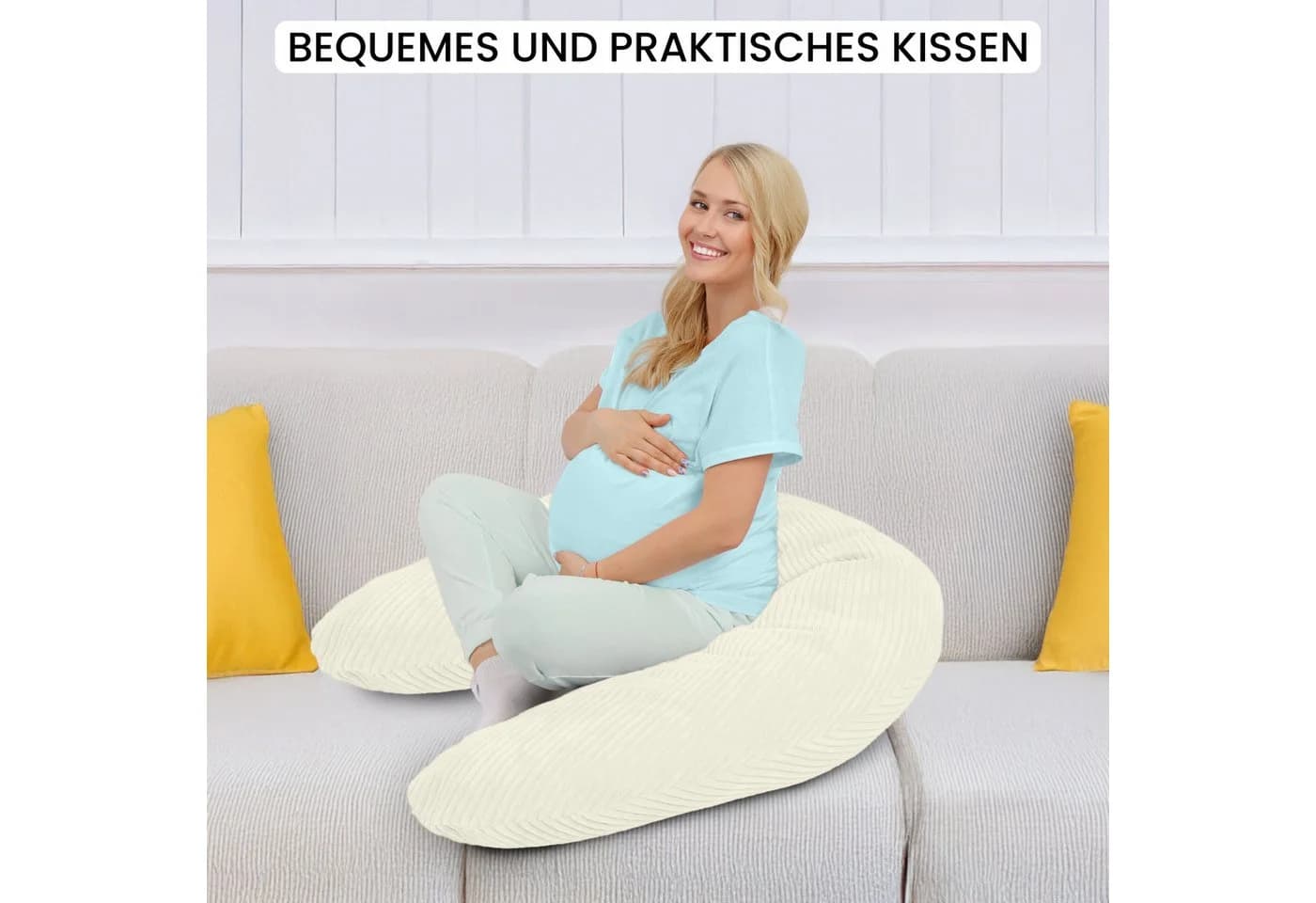 Amilian Stillkissen XXL 170 cm - Abnehmbarer Bezug - Polyester-Füllung