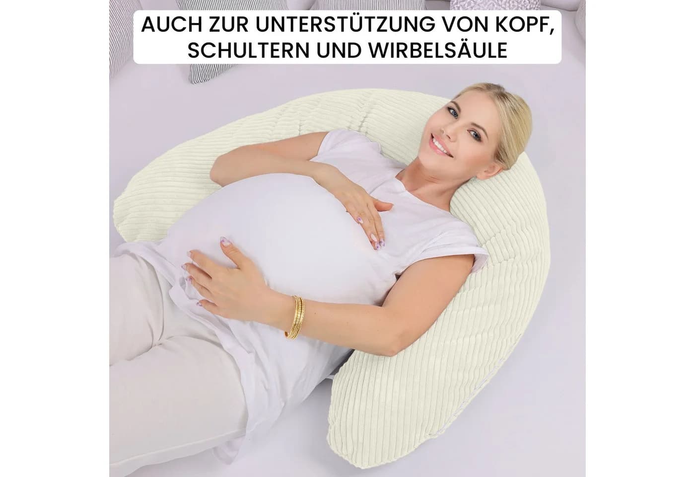 Amilian Stillkissen XXL 170 cm - Abnehmbarer Bezug - Polyester-Füllung - Bild 4