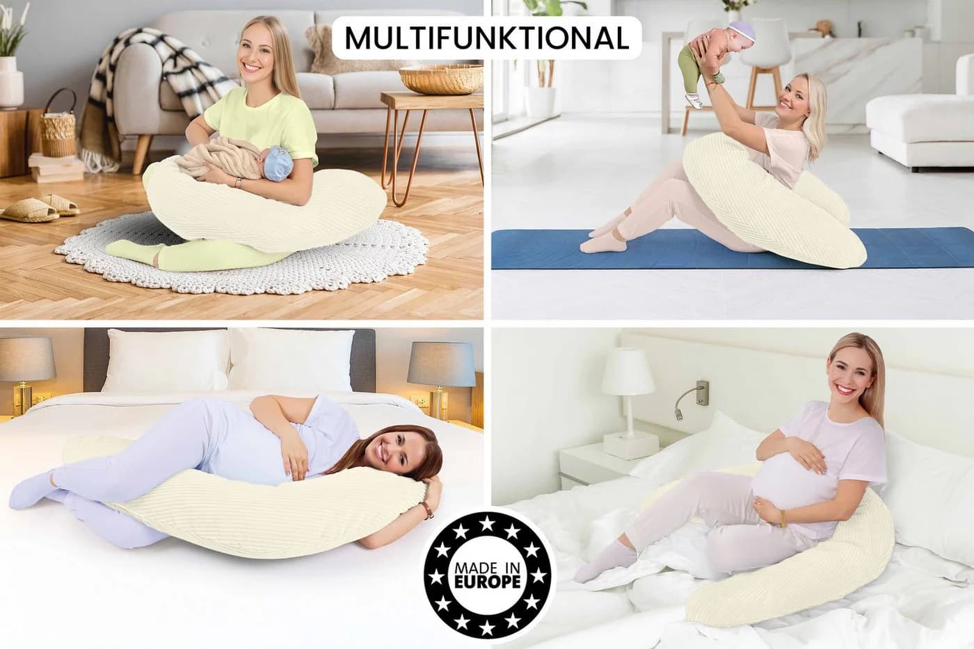 Amilian Stillkissen XXL 170 cm - Abnehmbarer Bezug - Polyester-Füllung - Bild 5
