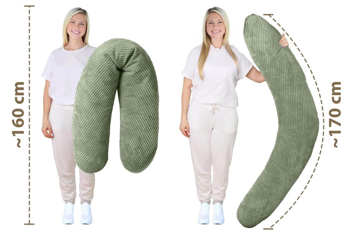 Amilian Stillkissenbezug 170 cm Grün - Weicher Kissenbezug für Schwangerschaft - Bild 3