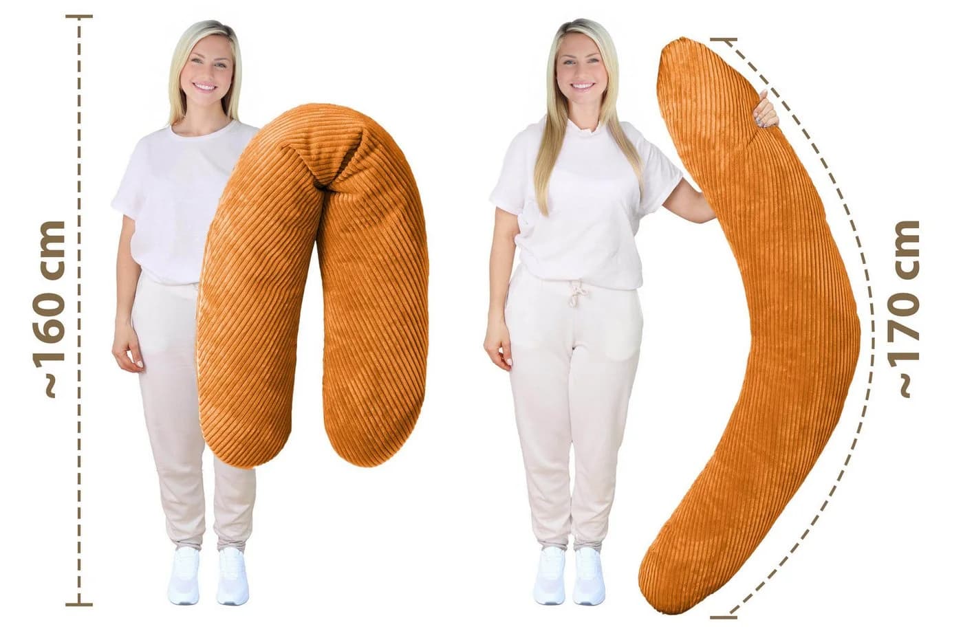 Amilian Stillkissenbezug 170 cm Orange Polyester Nylon - Bild 3