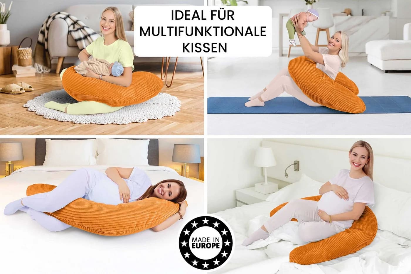 Amilian Stillkissenbezug 170 cm Orange Polyester Nylon - Bild 5