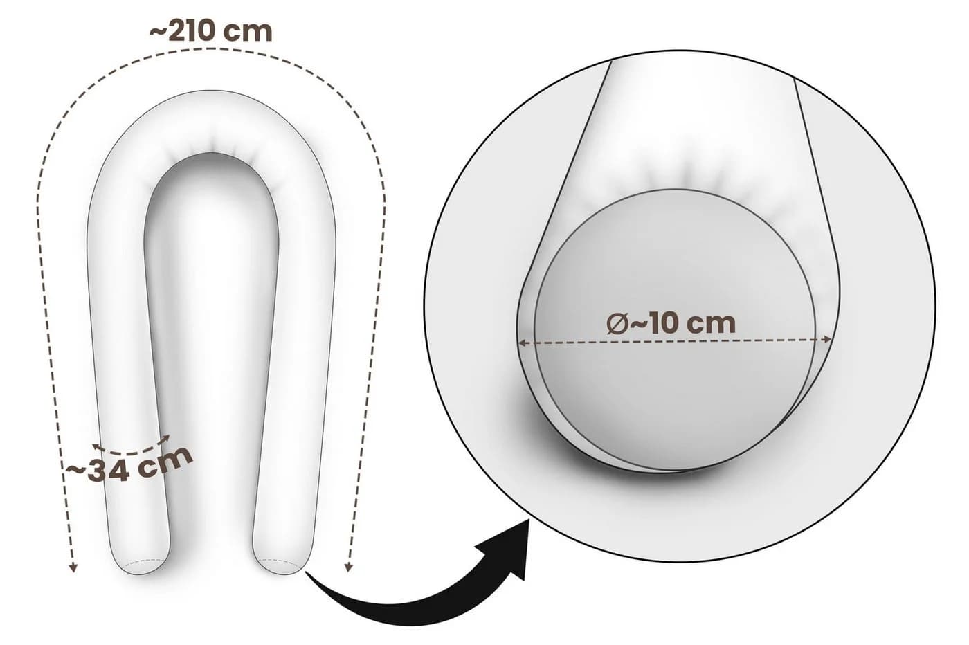 Amilian Nestchenschlange Bettschlange 210cm Grau Multifunktional - Bild 3