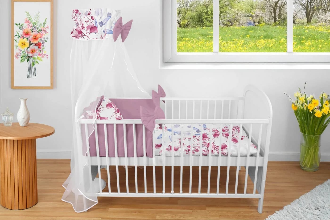 Amilian Babybettwäsche Set 7-teilig mit Himmel und Nestchen - Bild 5