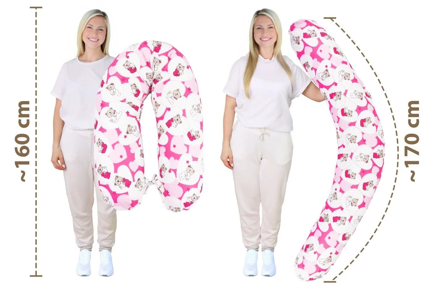 Amilian Stillkissen XXL 170 cm - Beige Körperkissen mit abnehmbarem Bezug - Bild 3