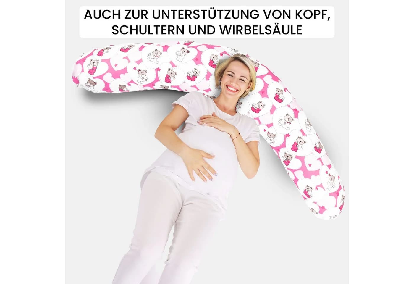 Amilian Stillkissen XXL 170 cm - Beige Körperkissen mit abnehmbarem Bezug - Bild 4