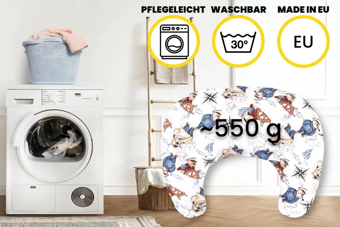 Amilian Stillkissen Lagerungskissen - Seitenschläferkissen - Matrosen - Bild 5