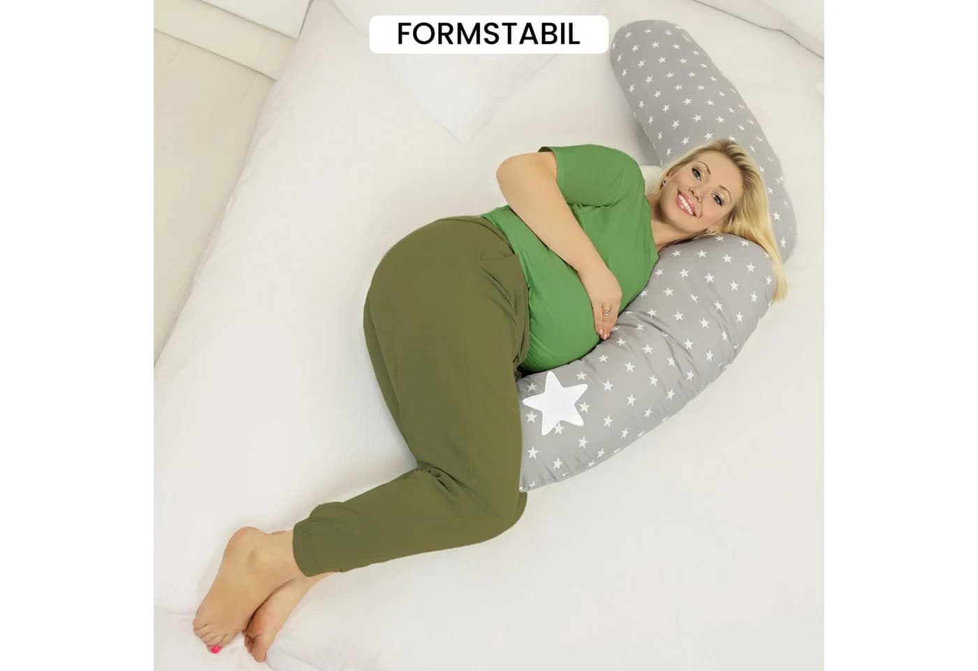 Amilian Stillkissenbezug 170 cm Grau 100% Baumwolle - Bild 5